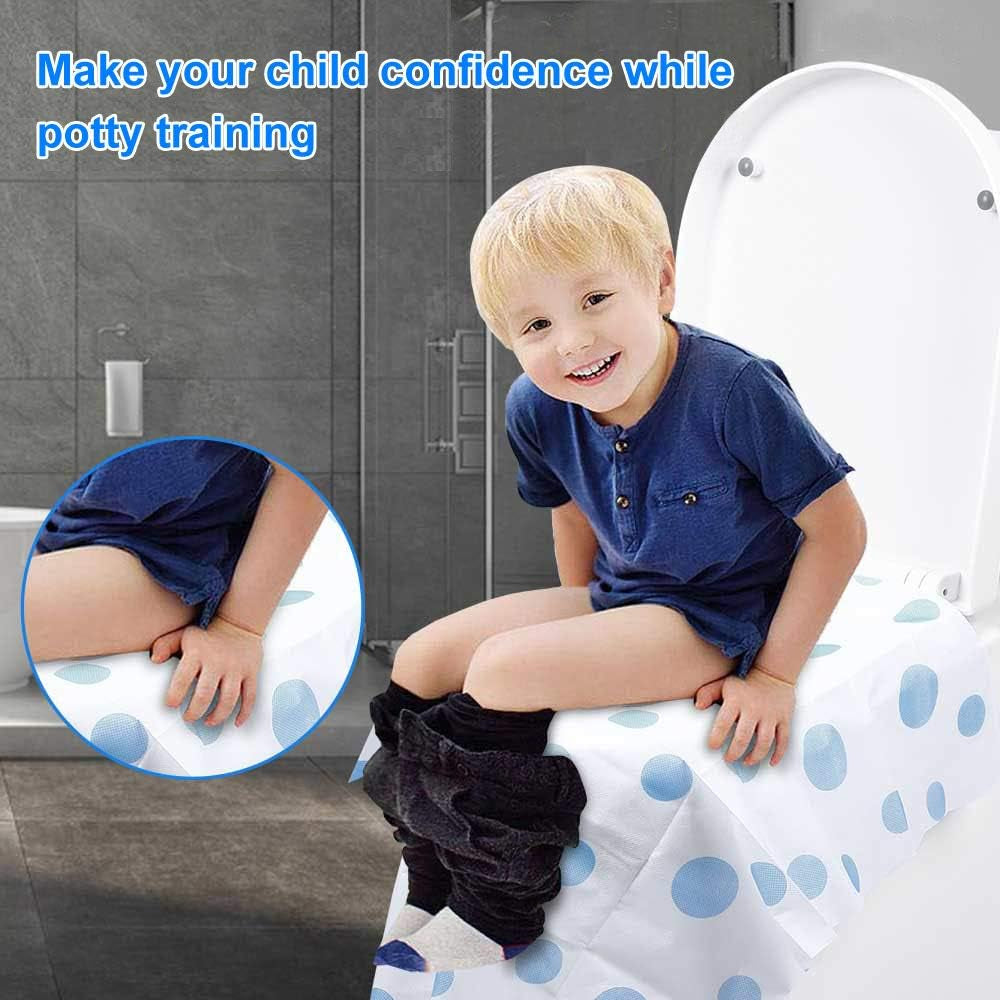 Disposable Toilet Seat Covers, Extra Large Portable Potty Seat Covers for Toddlers, Soft and Waterproof Travel Potty Training Seat for Kids, Individually Wrapped, 18 Count (Pack of 1)