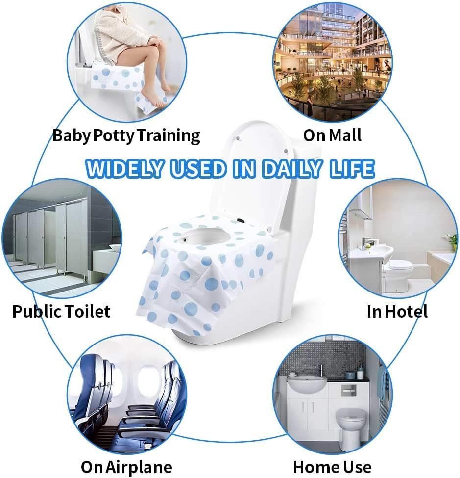 Disposable Toilet Seat Covers, Extra Large Portable Potty Seat Covers for Toddlers, Soft and Waterproof Travel Potty Training Seat for Kids, Individually Wrapped, 18 Count (Pack of 1)
