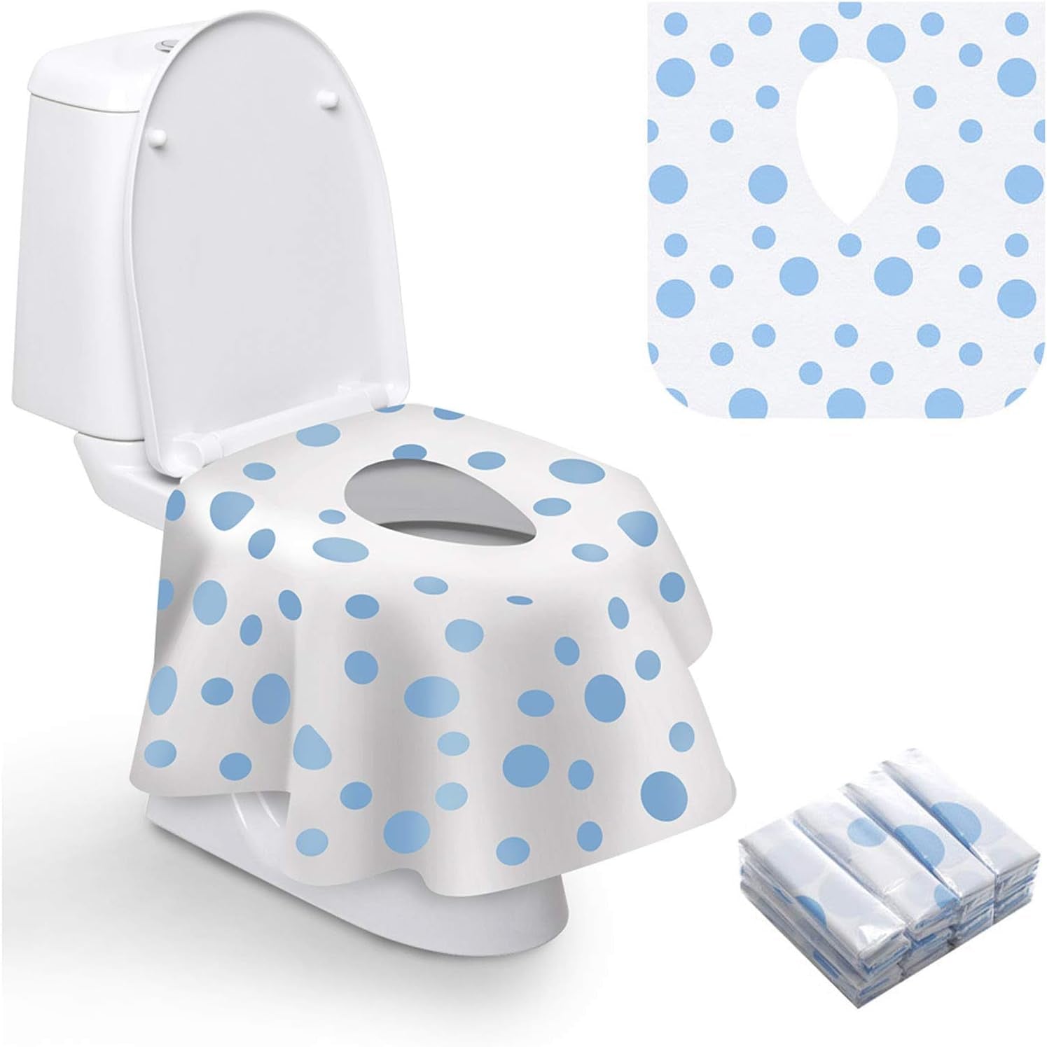 Disposable Toilet Seat Covers, Extra Large Portable Potty Seat Covers for Toddlers, Soft and Waterproof Travel Potty Training Seat for Kids, Individually Wrapped, 18 Count (Pack of 1)